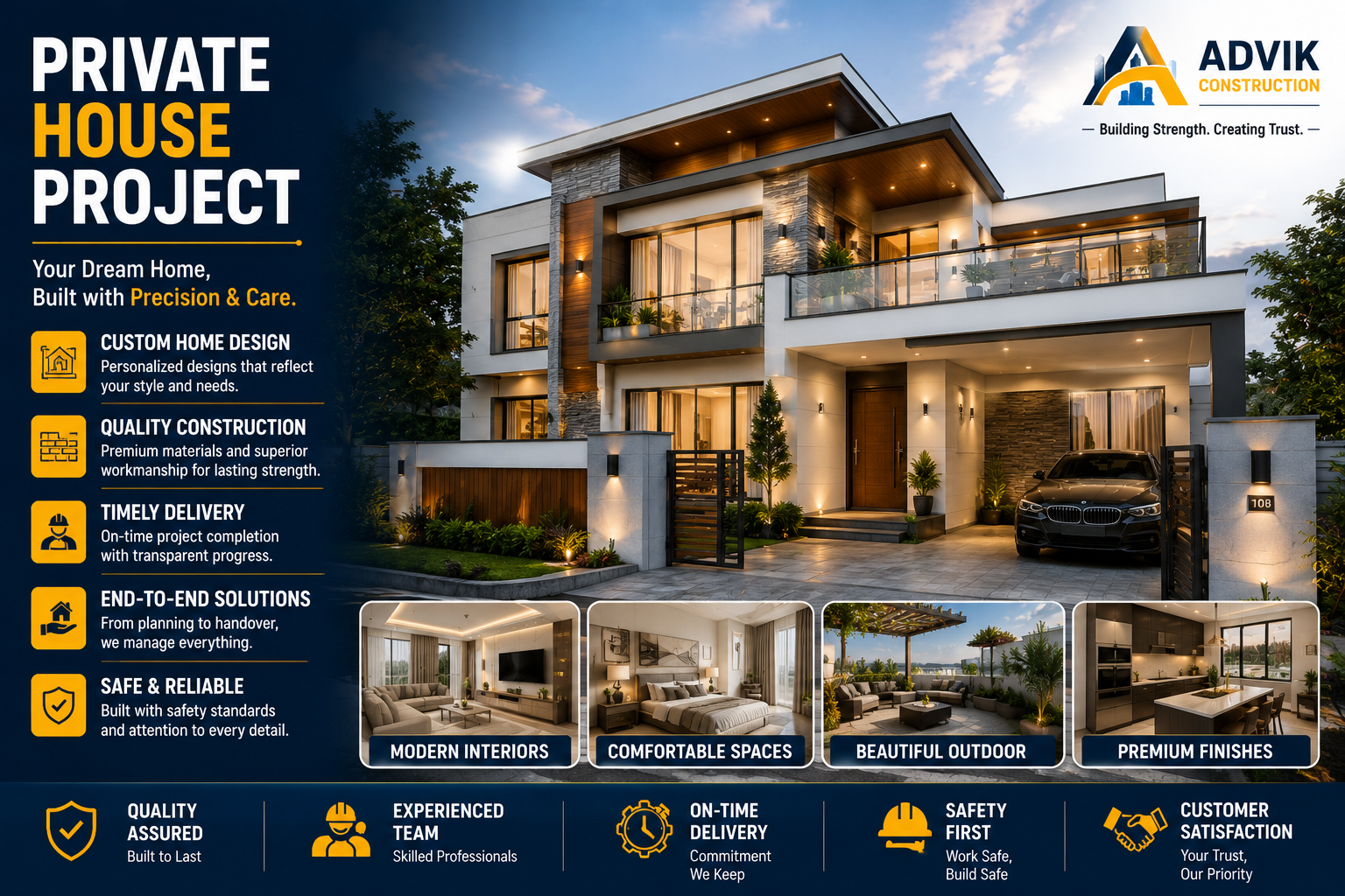Private house construction work